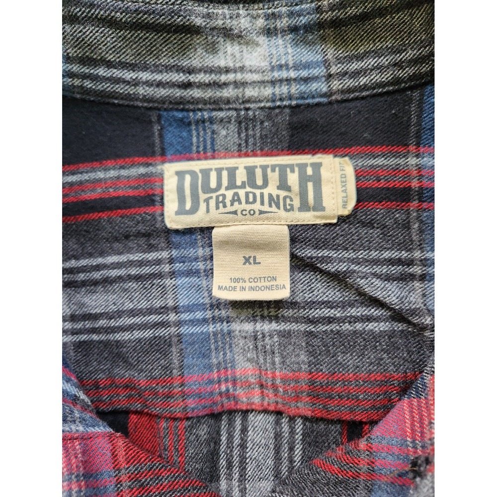 Duluth Trading Co. Plaid Flannel Shirt Men's XL Long Sleeve Relaxed Fit - Picture 4 of 7
